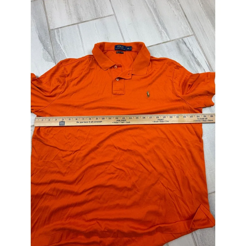 Polo Ralph Lauren Mens XXL Orange Pima Soft Touch Short Sleeve Polo Shirt Cotton